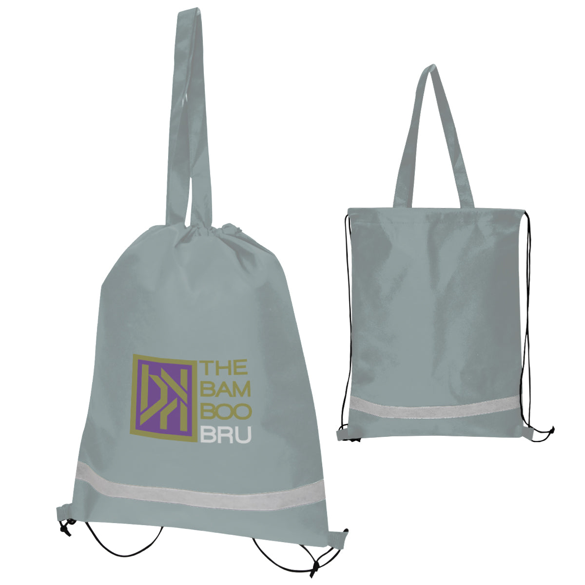 Double Feature Non-woven Drawstring Tote Bag