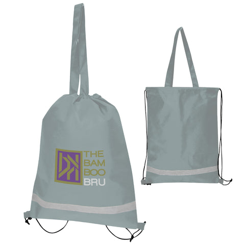 Double Feature Non-woven Drawstring Tote Bag