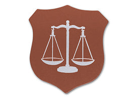 Shield Shaped single coaster brown, bonded leather - felt backing