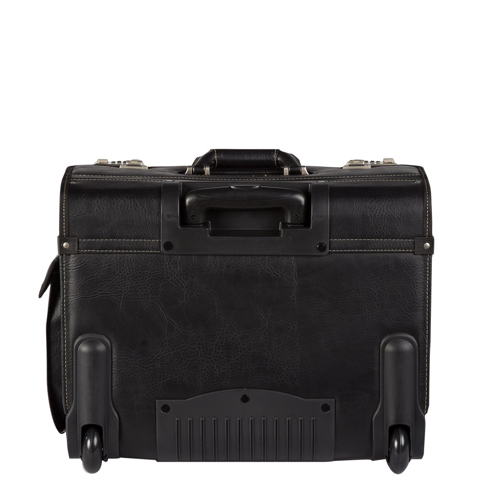 Warren Business Case on Wheels w/Textured Vegan Leather