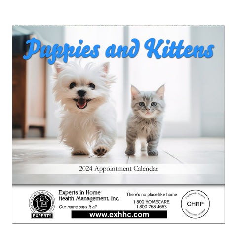 Stapled Wall Calendar (Puppies and Kitties)