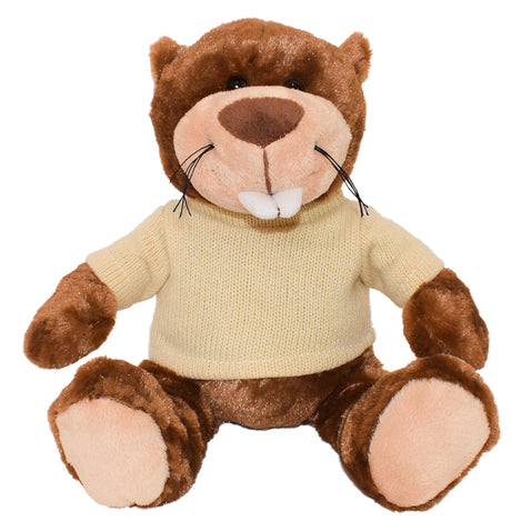 11" Bucky Beaver w/Machine Knit Sweater Embroidered