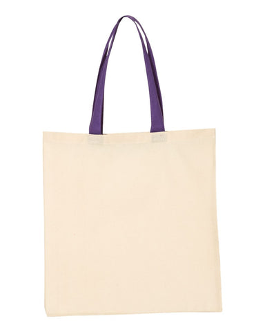 Q-Tees™ Economical Tote w/Contrast-Color Handles