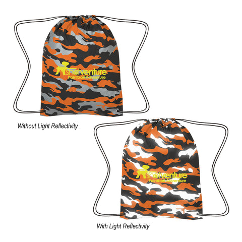 Reflective Camo Drawstring Sports Pack