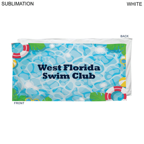 Swim Towel in HEAVIEST Plush and Soft Velour Terry Cotton Blend, 30x60, Sublimated Edge to Edge