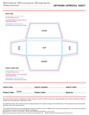 Sublimated Stretch Curved Fit Table Throw for 6ft table, 4 sided, Closed Back