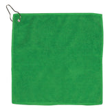 "The Wedge" 300GSM Heavy Duty Microfiber Golf Towel with Metal Grommet and Clip 12"x12"