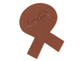 Ribbon Shaped single coaster brown, bonded leather - felt backing