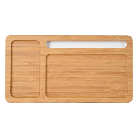 Bamboo Wireless Charging Pad Desktop Organizer