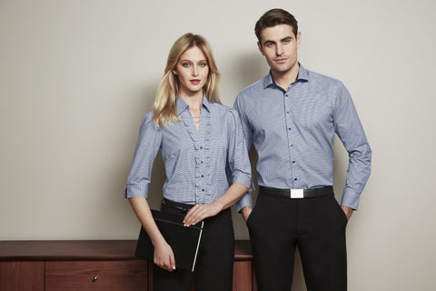 Edge Yarn Dyed Check Men's Long Sleeve Shirt