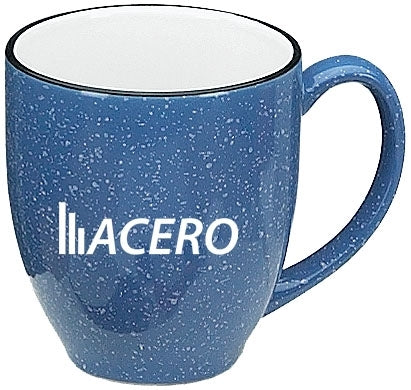 Speckled Bistro 16oz ceramic mug ocean blue w/white speckles