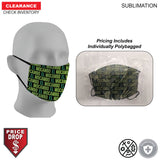 Individually Polybagged Sublimated 2ply Antimicrobial Face Mask available in EVERY COLOR