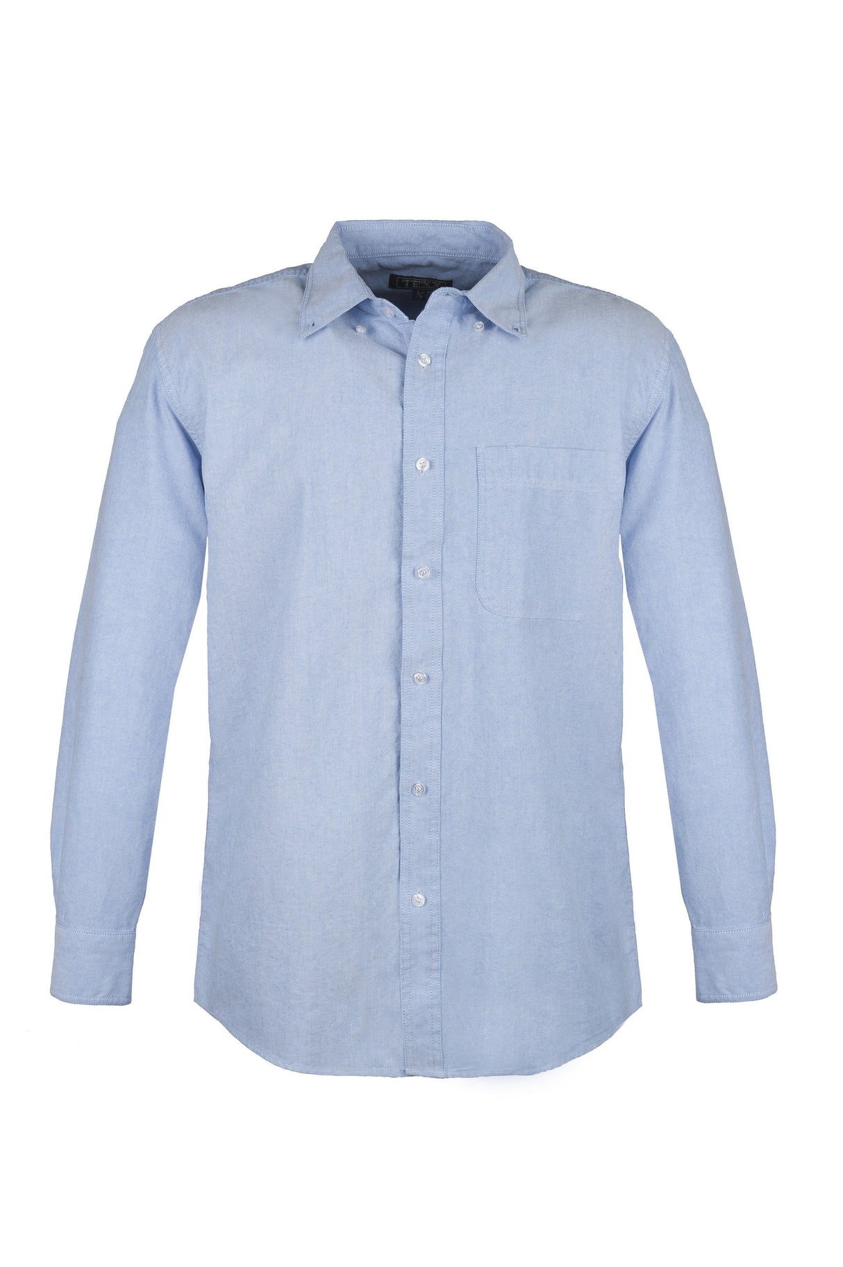 Men's Cotton Blend Oxford Long Sleeve Shirt (Blue) (XS-5XL)