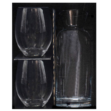 ~ Domaine & Lyric Set, 1 carafe, 2 wine glasses in a Shadow Gift box
