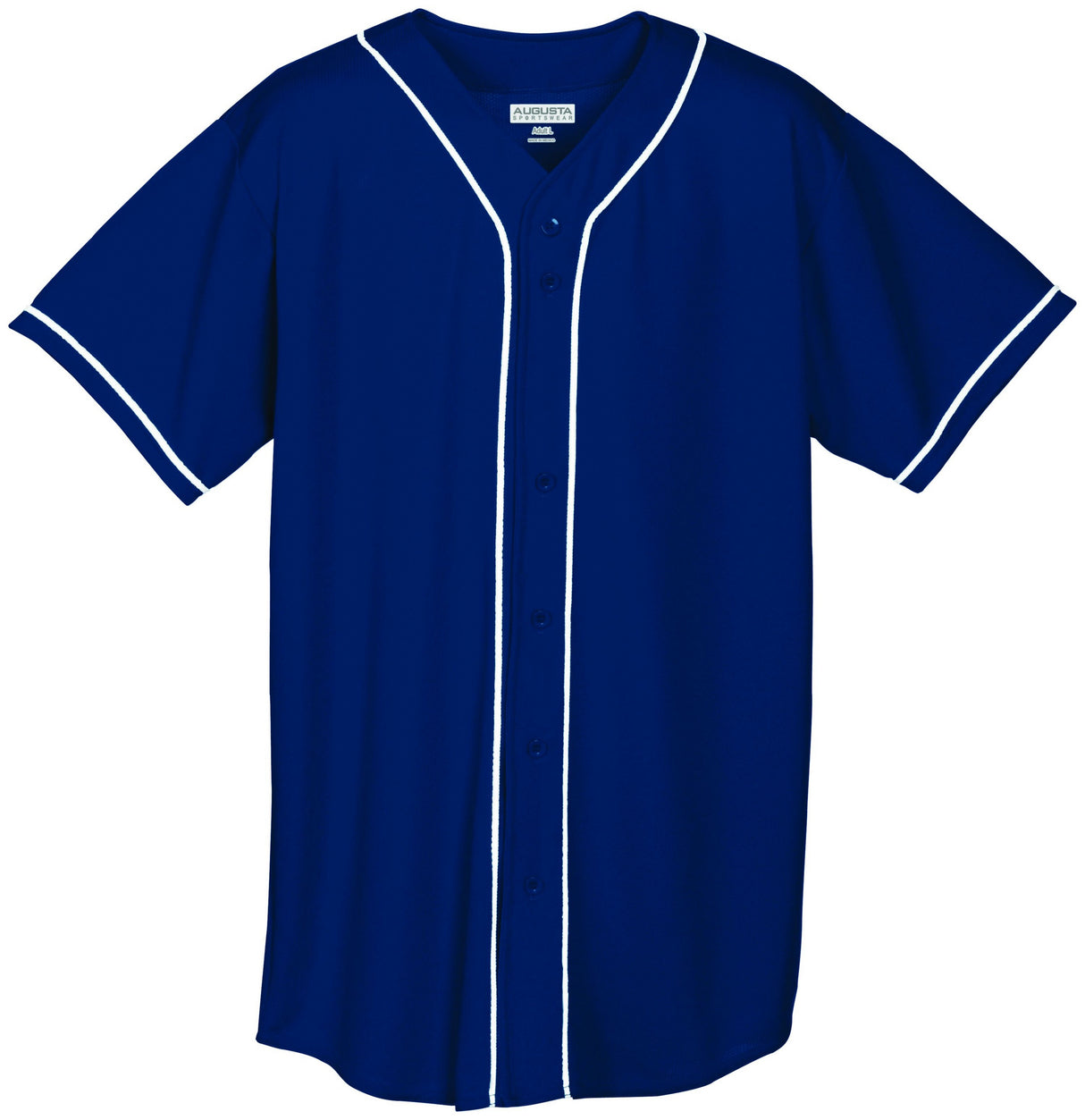 Wicking Mesh Button Front Jersey with Braid Trim
