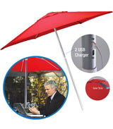 7' Solar USB Market Umbrella