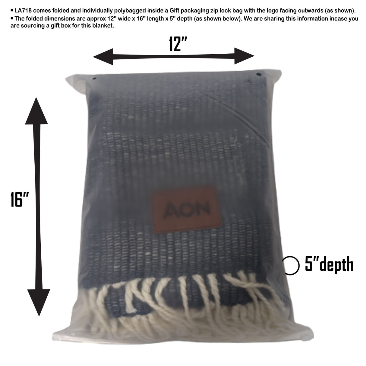 72 Hr Fast Ship - Wool Blanket Deluxe, 50x60, with Lasered logo patch, NO SETUP CHARGE