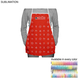 Domestic made Bib Apron, 19x24, No pockets, Fully sublimated Background, White or Stock Colored ties