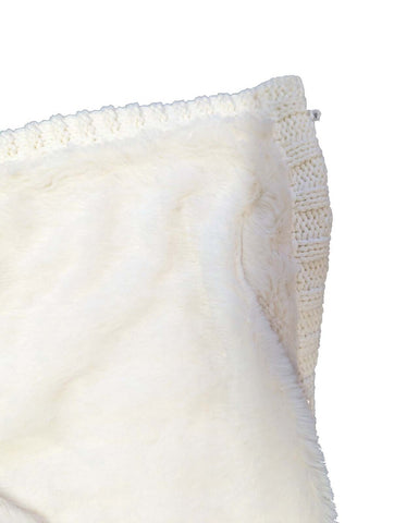 48Hr Quick Ship - Premium Cable Knit Cotton Throw, 50x60, with Sublimated Ribbon, NO SETUP CHARGE