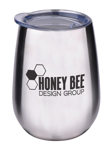 Nassau 10oz stainless steel tumbler with clear lid stainless finish