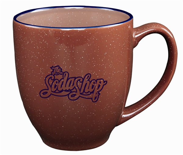 Bistro 16oz brown speckled finish mug