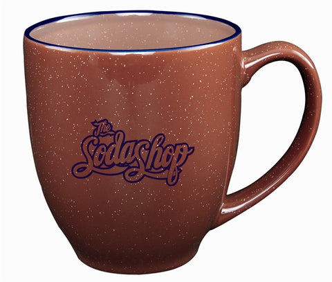 Bistro 16oz brown speckled finish mug
