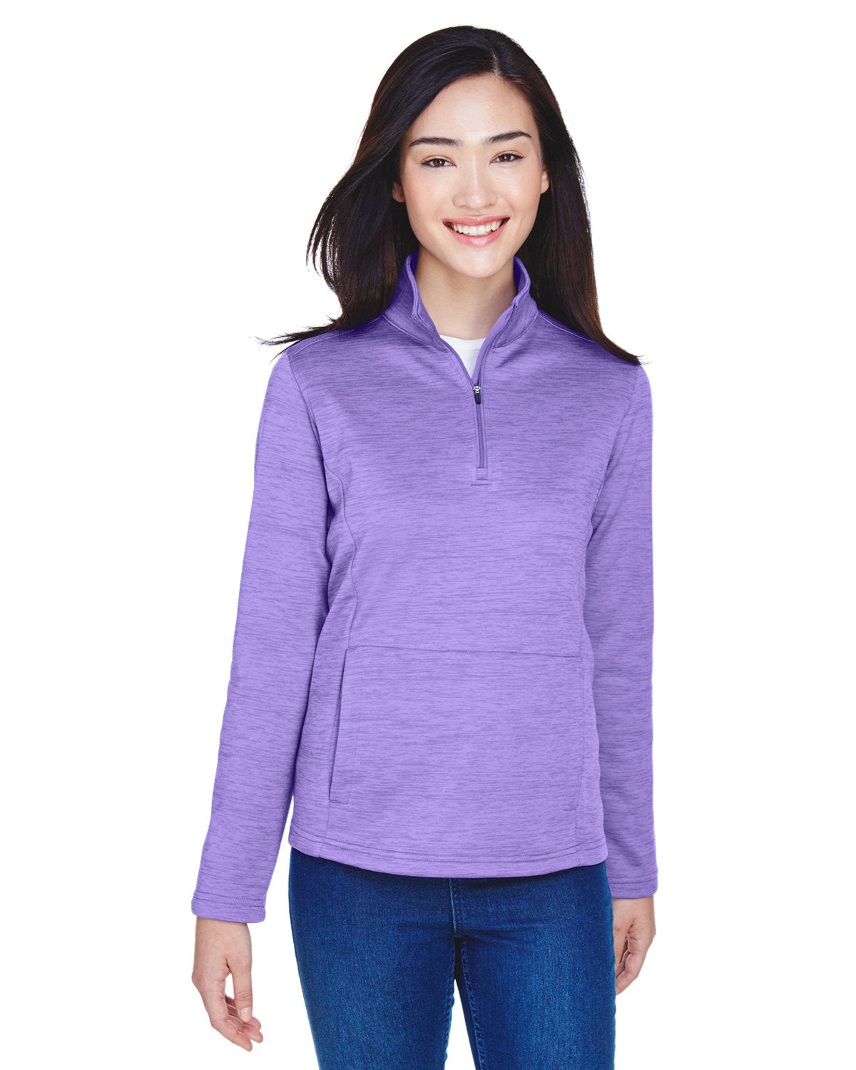 DEVON AND JONES Ladies' Newbury Mélange Fleece Quarter-Zip