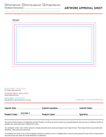Absorbent Microfiber Dri-Lite Terry Triathlon Towel, 30x60, Sublimated Edge to Edge 1 side
