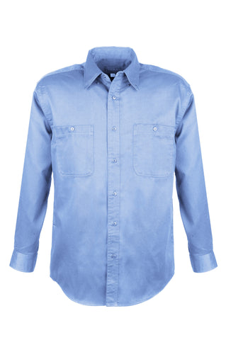 Men's Cotton Blend Twill Long Sleeve Shirt Tall (BLUE) (LT-3XLT)