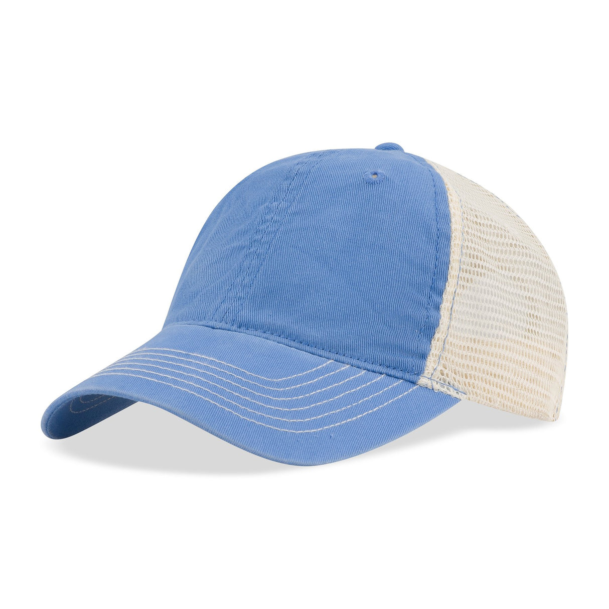 Bio-Washed Cotton Twill Front Cap w/Soft Mesh Sides & Back