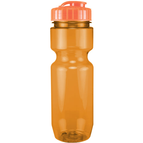 22 Oz. Translucent Bike Bottle w/ Flip Top Lid