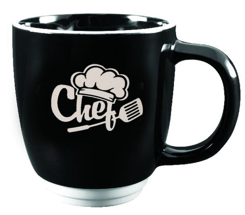 Victorian 14oz black mug - Etched