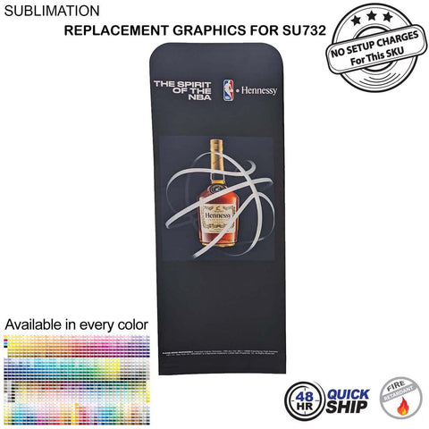 48Hr Quick Ship - Replacement Full Color Graphics Double Sided for 3'W x 96