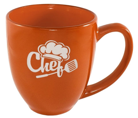 Bistro 16oz burnt orange mug - Etched