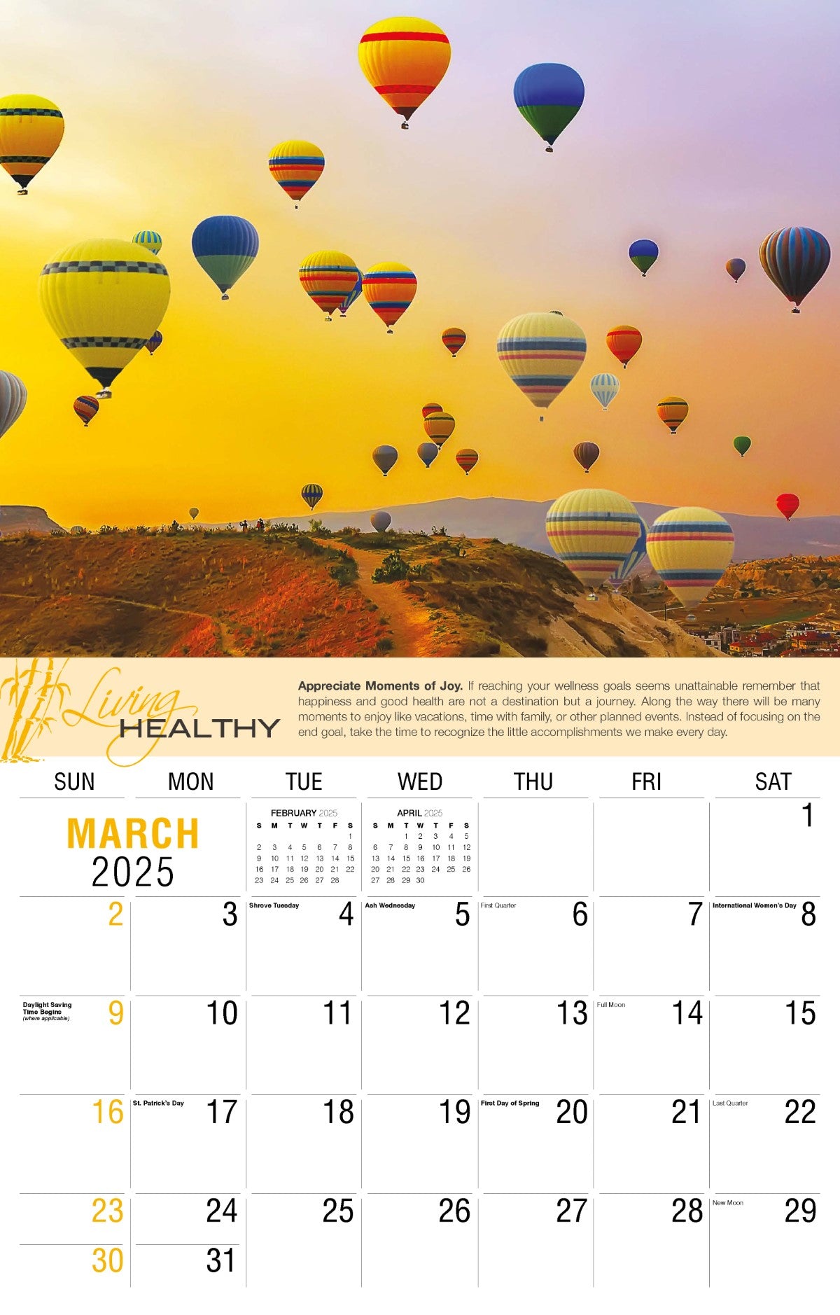 Galleria Wall Calendar 2025 Living Healthy