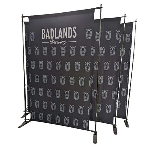 48hr Quick Ship - 5' Exhibitor Expanding Display Kit, Media Wall, Backdrop, with Full Color Graphics