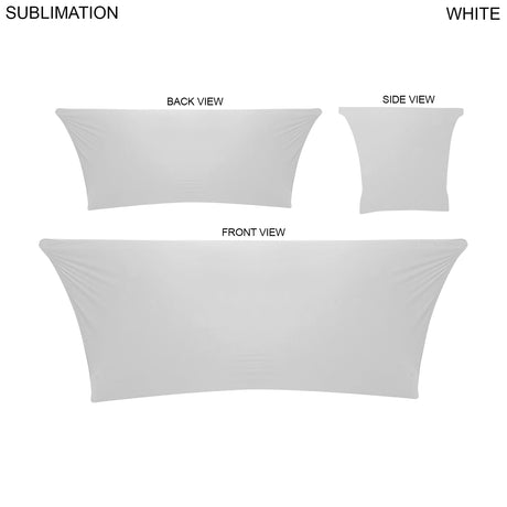 Sublimated Stretch Curved Fit Table Throw for 6ft table, 4 sided, Closed Back