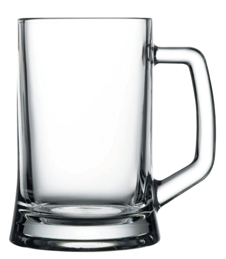 ~ Mainz 22oz heavy base clear glass handled mug - Bulk Packaging/ Pallet