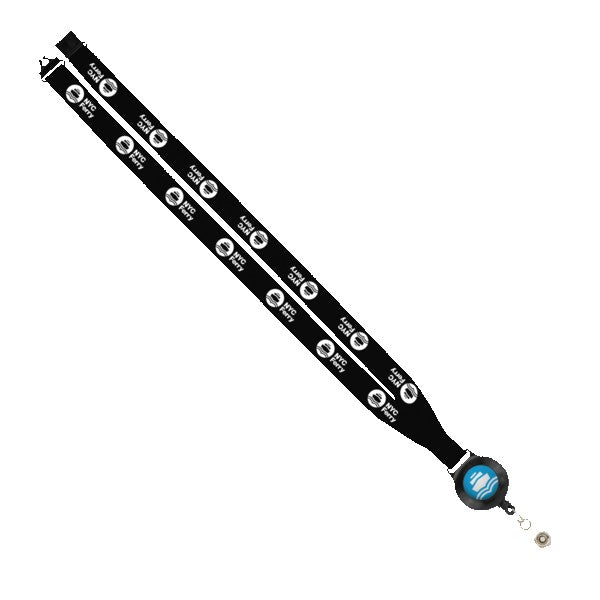 3/4" Import Polyester Lanyard w/Retractable Badge Reel