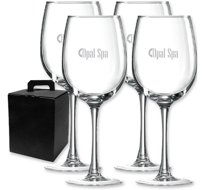 ~ Tuscany 19-1/4oz clear wine glass S/4 in Noir gift box