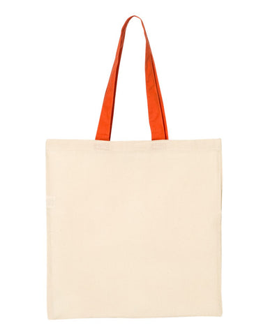 Q-Tees™ Economical Tote w/Contrast-Color Handles