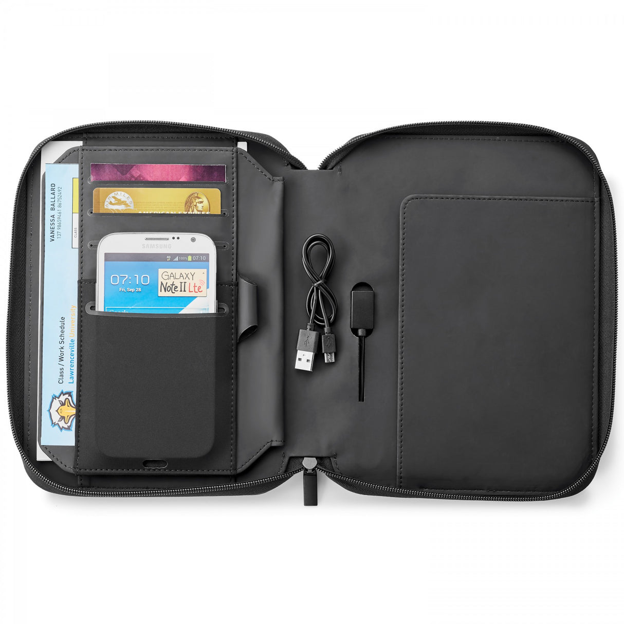 A5 ZIP JOURNAL WITH 5,000 mAh WIRELESS CHARGING POWER BANK INCLUDES UL CERTIFIED BATTERY