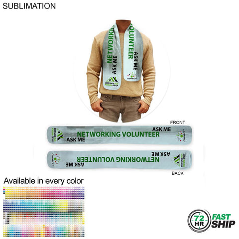 72 Hr Fast Ship - Ultra Soft and Smooth Microfleece Scarf, 6x50, Sublimated BOTH sides