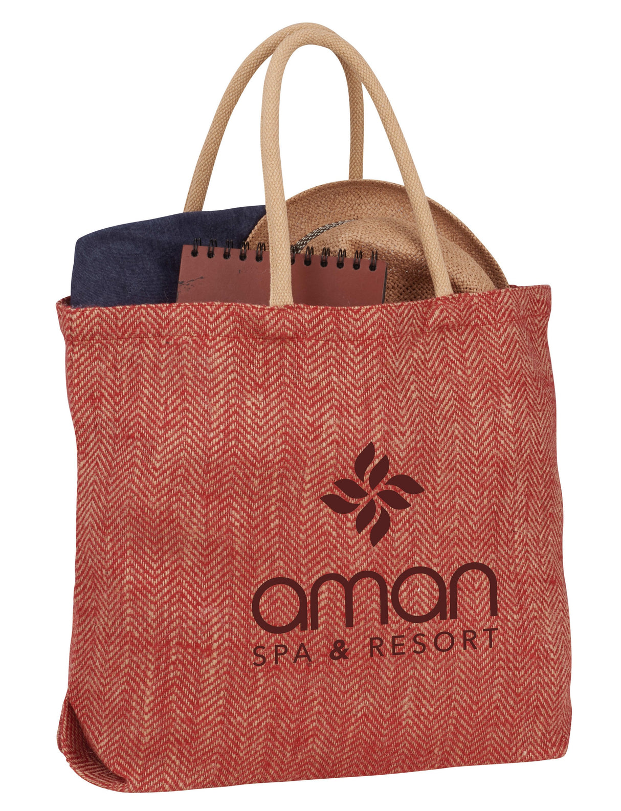 Herringbone Jute Tote