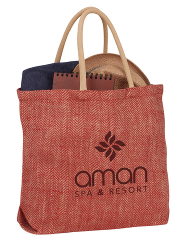 Herringbone Jute Tote