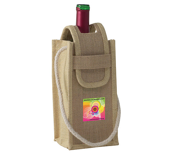 Jute Wine Carrier (Idezine Sticker decoration)