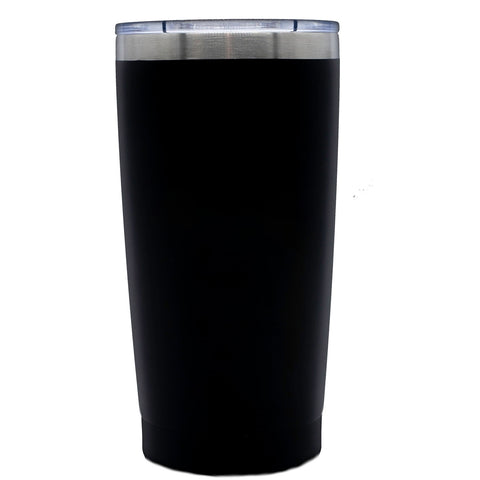 Traveller 20oz double wall tumbler matte black with clear lid