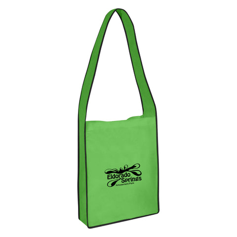 Non-woven Messenger Tote Bag With Hook And Loop Closure