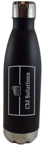 Calico 17oz matte black finish double wall stainless steel water bottle