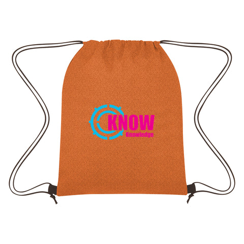 Heathered Non-woven Drawstring Backpack